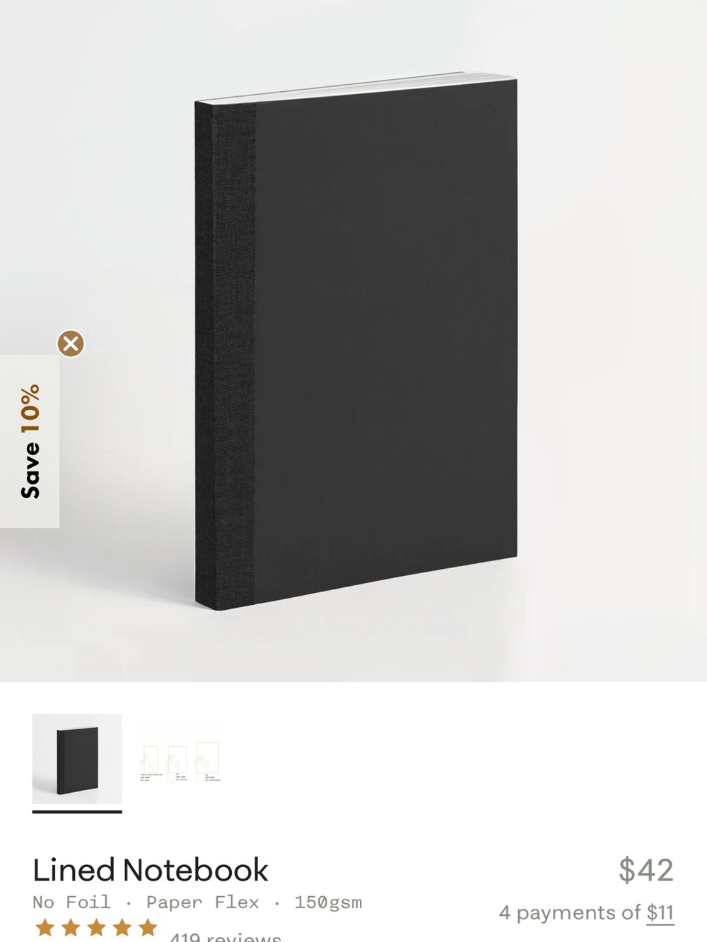 A5 Lined Softcover Notebook in Black
